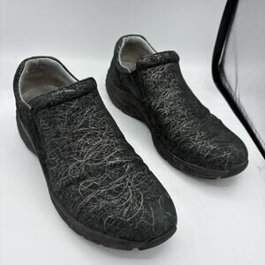 Nurse Mates Align Loafers Womens Size 11 Dorin Black Silver Slip Resistant H4‎